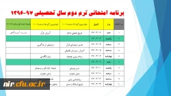 برنامه امتحانی  نیمسال دوم 97-96 2