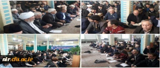 شرکت دانشجویان با حضور ریاست محترم مرکز در نماز جمعه عبادی و سیاسی شهرستان نیر