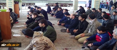 شرکت دانشجویان مرکز در نماز جمعه عبادی و سیاسی شهرستان نیر با حضور کلیه ی کارکنان