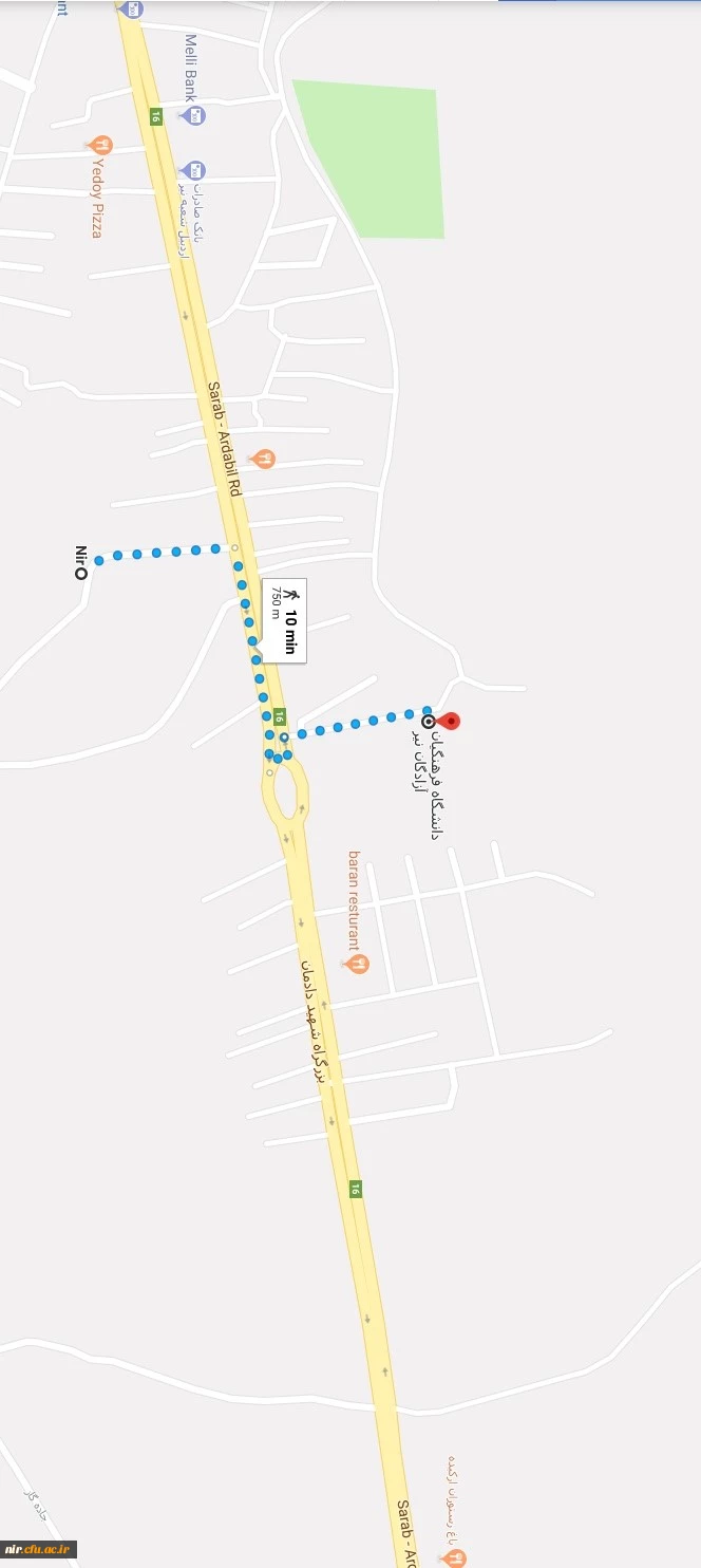 نقشه مرکزآموزش عالی آزادگان نیر