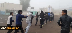 اجرای ورزش صبحگاهی در مرکز آموزش عالی آزادگان نیر 4